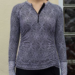 CALIA Black and White Pattern Rashguard Size S